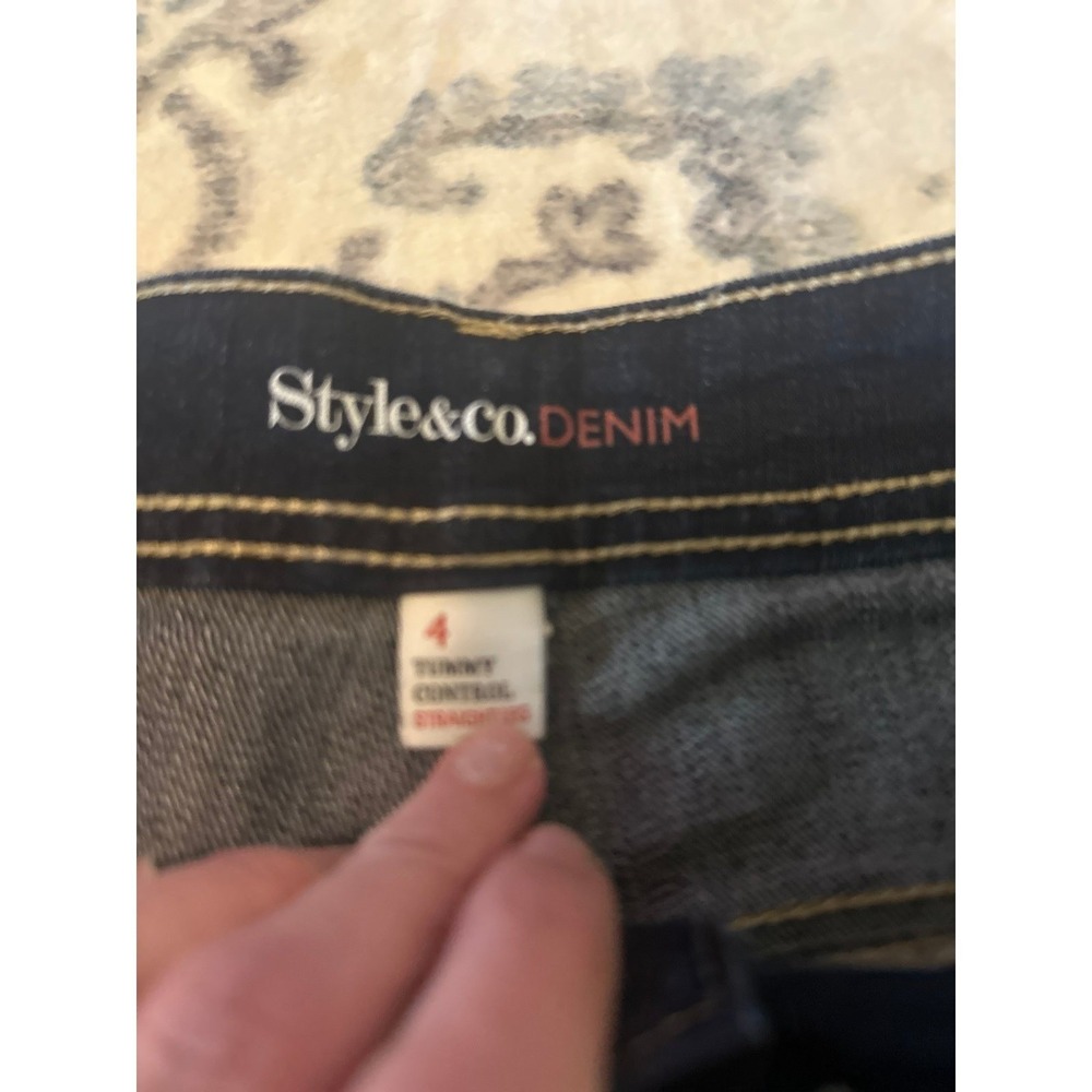 Style & Co Jeans with Tummy Control, Size  4, Straight Leg - Picture 3 of 8
